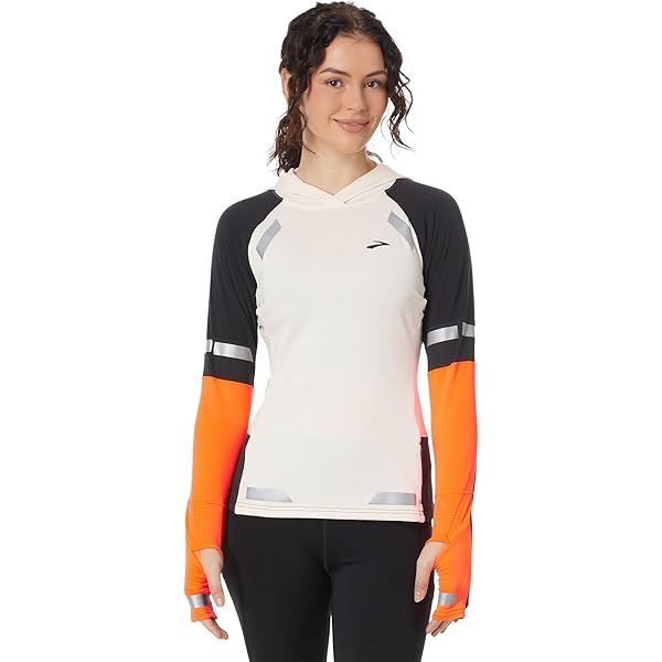 Amazon.com: Brooks Womens Run Visible Jacket Ecru/Fluoro Flash